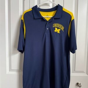 Wolverines Men's Maize and Blue Polo Shirt Large